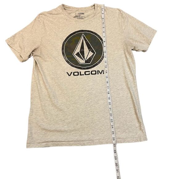 MENS VOLCOM Tan Cotton Graphic Short Sleeve Tee Shirt L - Picture 4 of 7